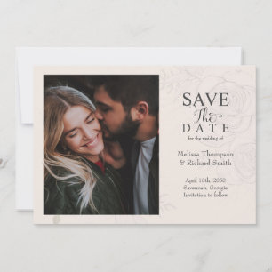 Blush Floral Wedding Save the Date Photo