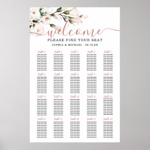 Blush Floral Wedding Seating Chart