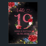 Blush Floral Wedding Table Number 19 Card<br><div class="desc">Create a romantic and elegant reception with this blush floral wedding table number card. Featuring soft pink peonies, delicate blue florals, and a modern script “Table” design, this card adds a timeless and luxurious touch to your wedding décor. Perfect for romantic, garden, spring, or classic weddings, this design blends beautifully...</div>