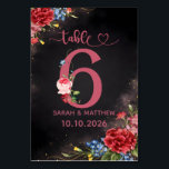 Blush Floral Wedding Table Number  6 Card<br><div class="desc">Create a romantic and elegant reception with this blush floral wedding table number card. Featuring soft pink peonies, delicate blue florals, and a modern script “Table” design, this card adds a timeless and luxurious touch to your wedding décor. Perfect for romantic, garden, spring, or classic weddings, this design blends beautifully...</div>