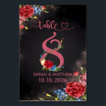 Blush Floral Wedding Table Number 8 Card<br><div class="desc">Create a romantic and elegant reception with this blush floral wedding table number card. Featuring soft pink peonies, delicate blue florals, and a modern script “Table” design, this card adds a timeless and luxurious touch to your wedding décor. Perfect for romantic, garden, spring, or classic weddings, this design blends beautifully...</div>