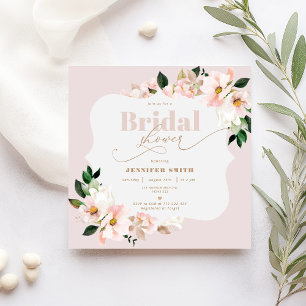 Blush floral wildflowers Bracket bridal shower Invitation