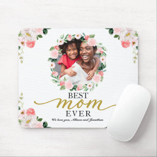 Blush Floral Wreath Best Mum Ever Mothers Day Mouse Pad