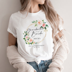 Blush Floral Wreath Grandmother Of The Bride T-Shirt