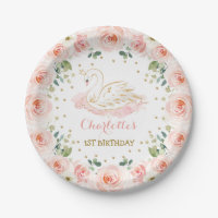 Blush Floral Wreath Swan Princess Birthday Party