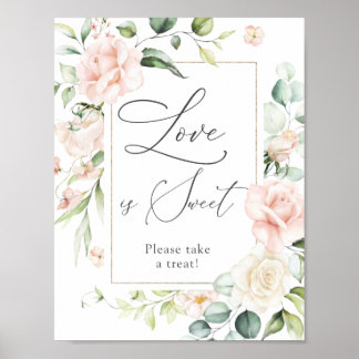 Blush Florals Love is Sweet Treat Sign