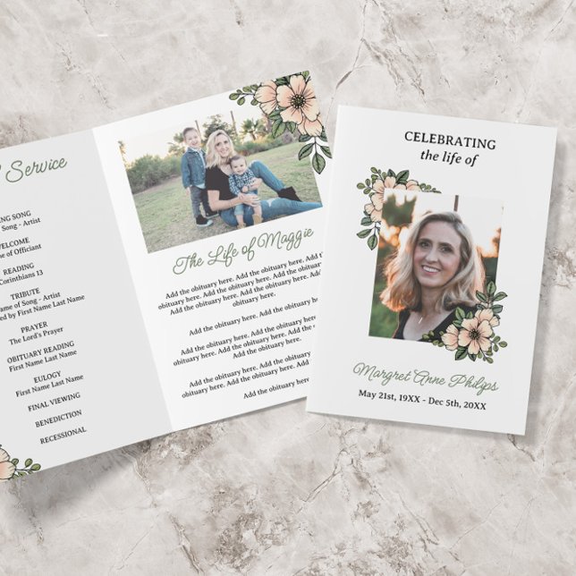 Blush Florals Photo Celebrating Life Programme (Creator Uploaded)