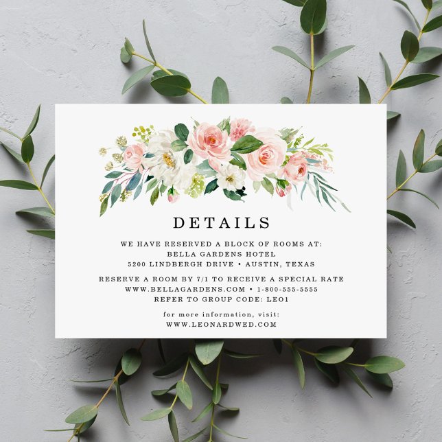 Blush Florals | Wedding Details Card (Creator Uploaded)