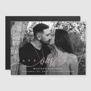Blush   Flourishing Love Photo Save the Date Magnetic Invitation