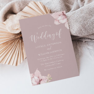 Blush Flower Petals Stunning Wedding Invitation