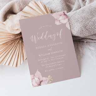 Blush Flower Petals Stunning Wedding Invitation