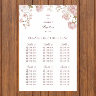 Blush Flowers Baptism Seating Chart