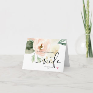Blush Flowers Happy First Birthday As My Wife Gift Card