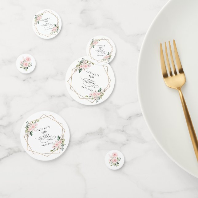 Blush Flowers, Pink Flowers, Boho, Birthday Confetti (Group)