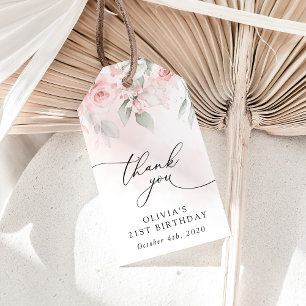Blush Flowers, Pink Flowers, Boho, Birthday Gift Tags