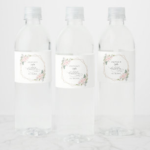 Blush Flowers, Pink Flowers, Boho, Birthday Water Bottle Label