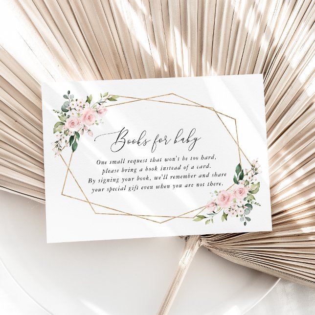 Blush Flowers, Pink Flowers, Boho, Books For Baby Enclosure Card (Creator Uploaded)