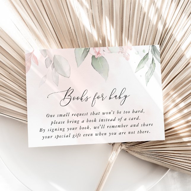 Blush Flowers, Pink Flowers, Boho, Books For Baby Enclosure Card (Creator Uploaded)