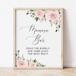 Blush Flowers, Pink Flowers, Boho, Momosa Bar Poster