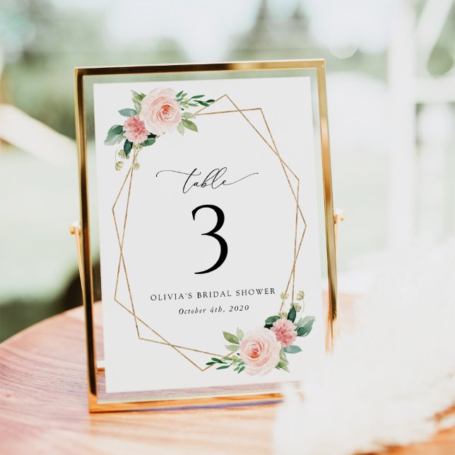 Blush Flowers, Pink Flowers, Boho, Table Numbers (Creator Uploaded)