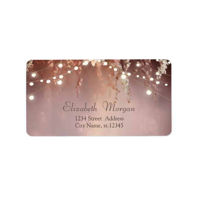 Blush Flowers String Lights Label (Front)