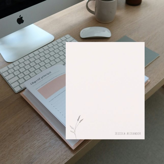 Blush Foliage Custom Name Personalised Stationery (Creator Uploaded)