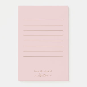 Blush From the Desk of Custom Lined Large Post-it Notes