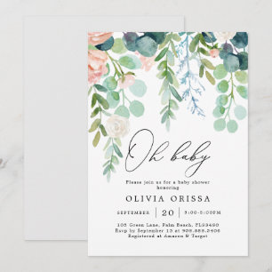 Blush Garden Baby Shower Invitation