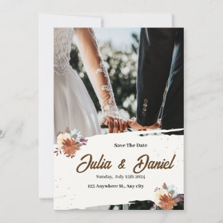 Blush Garden Romance: Elegant Wedding Invitation