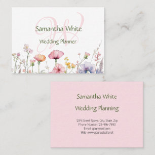 Blush Garden Watercolor Personalised Stationery Business Card