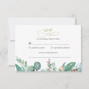 Blush Garden Wedding RSVP Reply Card