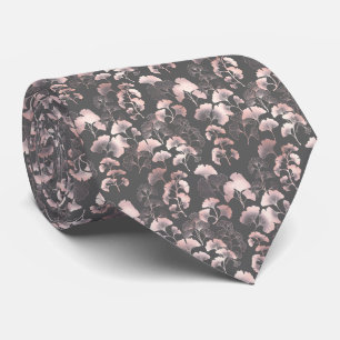 Blush Ginkgo Luxe – Gold Botanical on Black (1) Tie