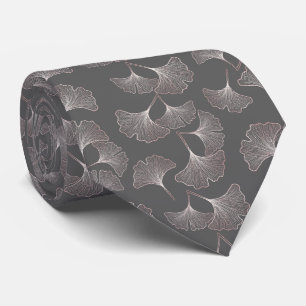Blush Ginkgo Luxe – Gold Botanical on Black (4) Tie