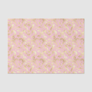 Blush Ginkgo Luxe – Gold Botanical on Pink (6) Tissue Paper