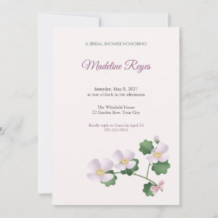 Blush Glaucidium Bridal Shower Invitation