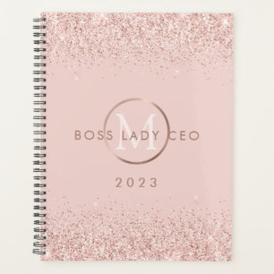 Blush Glitter Boss Lady CEO Personalised 2022 Planner
