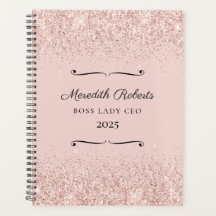 Blush Glitter Boss Lady CEO Personalised 2025 Planner