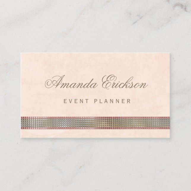 Blush Glitter Event Planner Business Card (Front)