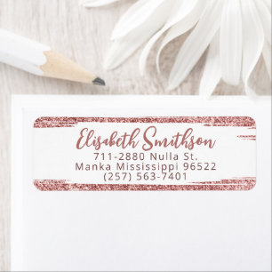  Blush Glitter Modern Luxury Custom Return Address