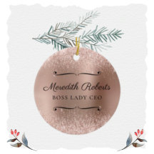 Blush Glitter Rose Gold Boss Lady CEO Personalised