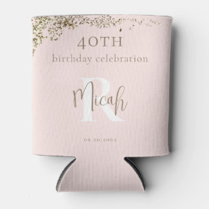 Blush & Gold 40th Birthday Party  Can Cooler