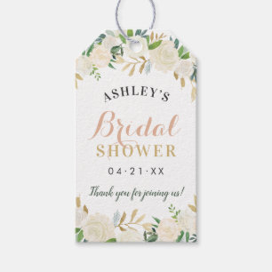 Blush Gold and Green Floral Wedding Bridal Shower Gift Tags