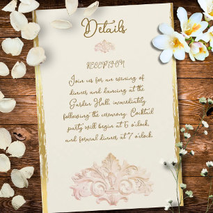 Blush Gold Baroque Vintage Elegance Wedding Enclosure Card