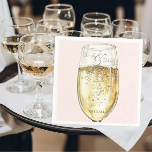 Blush & Gold Bridal Brunch & Bubbly Shower Napkin