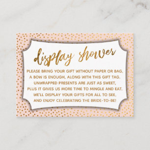 Blush & Gold Confetti Display Bridal Shower Card