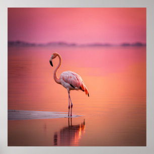 Blush Gold Flamingo Grace Poster