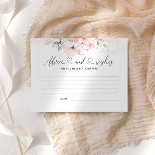 Blush gold floral advice and wishes card 