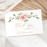 Blush gold floral baby shower thank you card<br><div class="desc">Blush gold floral baby shower thank you Card.
Matching items available.</div>