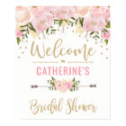 Blush Gold Floral Bridal Shower Welcome Sign Decor