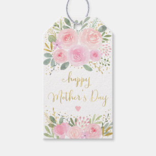 Blush Gold Floral Happy Mother's Day Gift Tags
